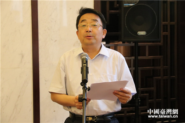 甘肅省臺辦主任王鋒致辭歡迎臺灣攝影家。(中國臺灣網 劉燕萊 攝)