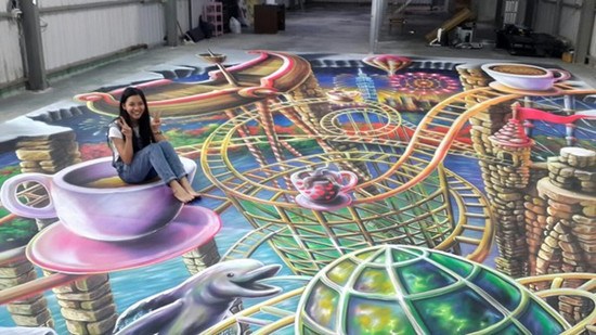 大型3D立體畫現身臺北 大型3D立體畫現身臺北