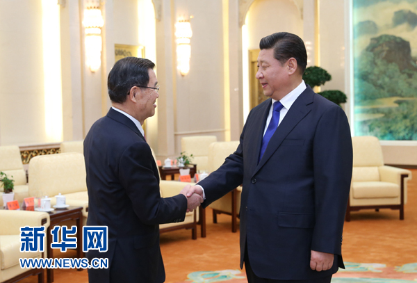 11月9日,中共中央總書記習近平在北京人民大會堂會見臺灣兩岸共同市場基金會榮譽董事長蕭萬長一行。 新華社記者龐興雷攝 11月9日,中共中央總書記習近平在北京人民大會堂會見臺灣兩岸共同市場基金會榮譽董事長蕭萬長一行。 新華社記者龐興雷攝