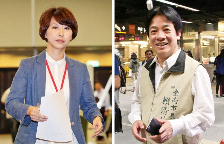 陳亭妃(左)、臺南市長賴清德(右) 陳亭妃(左)、臺南市長賴清德(右)