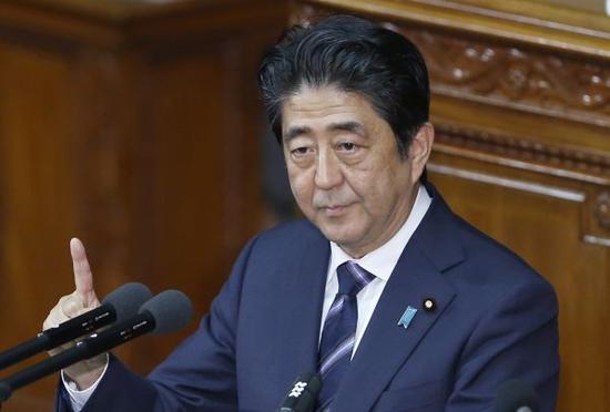 資料圖片:日本首相安倍晉三在國會臨時會議上發表施政演說。新華社美聯